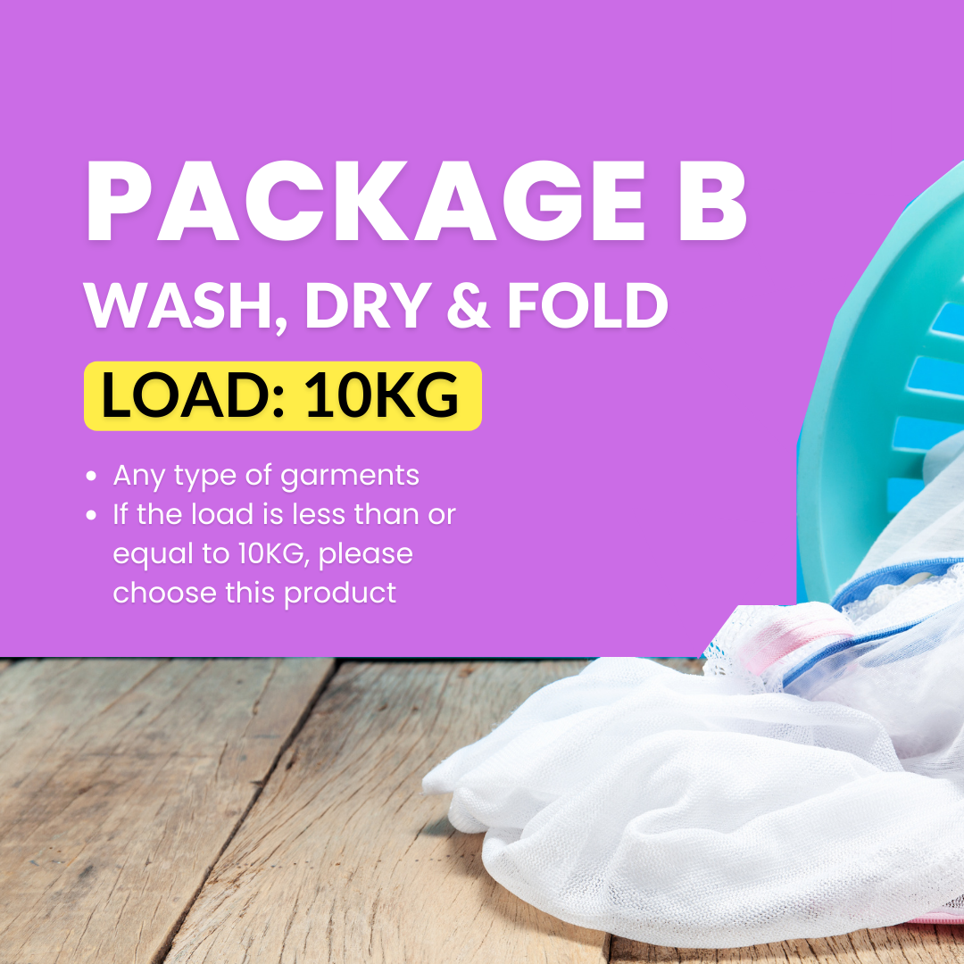 B002 Wash, Dry & Fold – 10KG